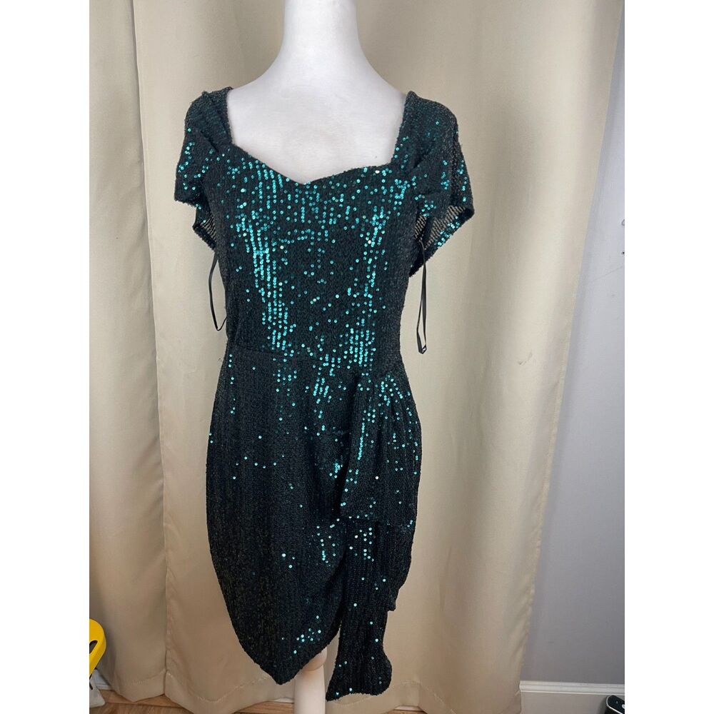 City Chic Sequin Draped Party Dress - Size 14US Party cocktail glam sequin